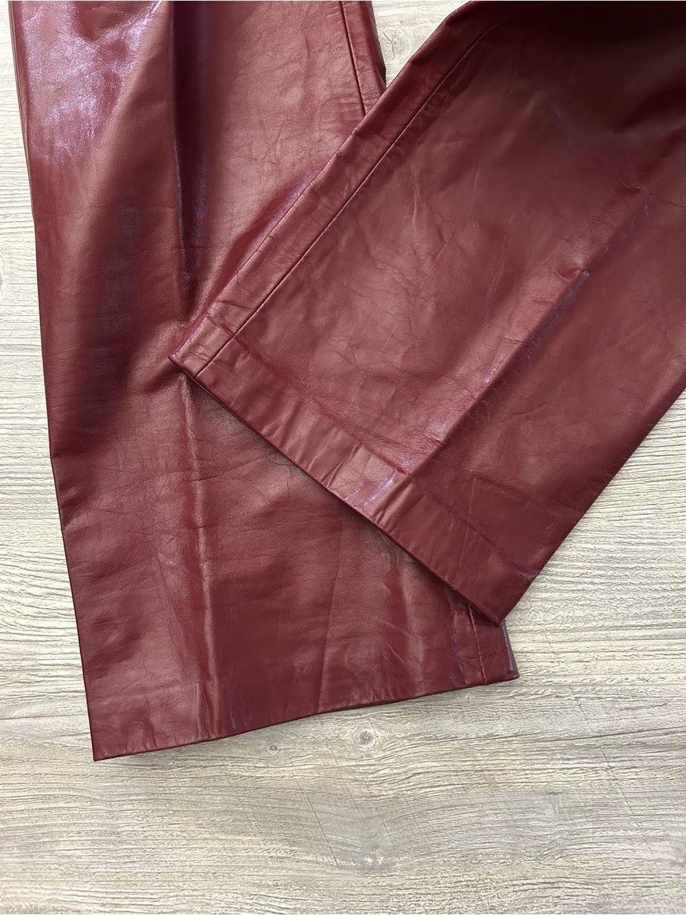 Vintage GAP Fall 2000 Burgundy Genuine Leather Bootcut Pants Women’s Size 20 - Picture 8 of 13